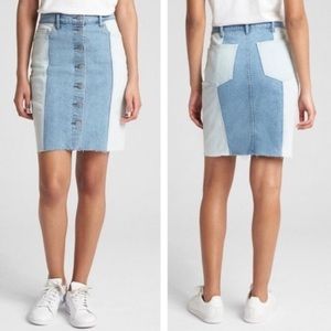NEW GAP two toned denim pencil skirt